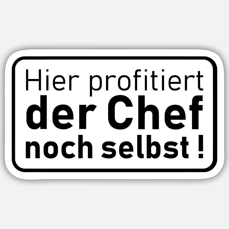 der Chef noch selbst - Sticker Größe S (10 x 10 cm) - Mattweiß