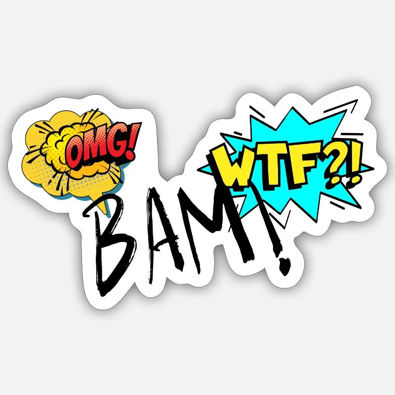 Comic Explosive OMG WTF Exclamations Sticker size S (10 x 10 cm)