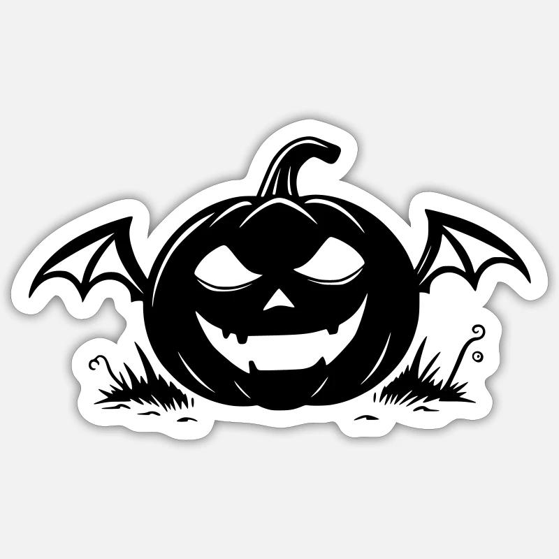 Helloween Kürbis - Sticker Größe S (10 x 10 cm) - Mattweiß