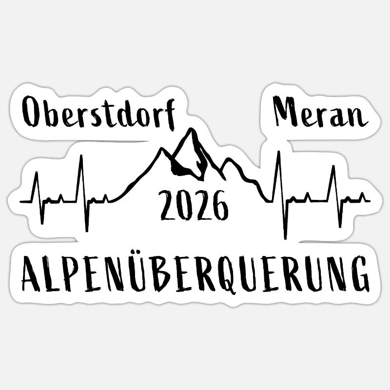 ALPENÜBERQUERUNG 2026 Oberstdorf Meran E5 Sticker Größe S (10 x 10 cm)