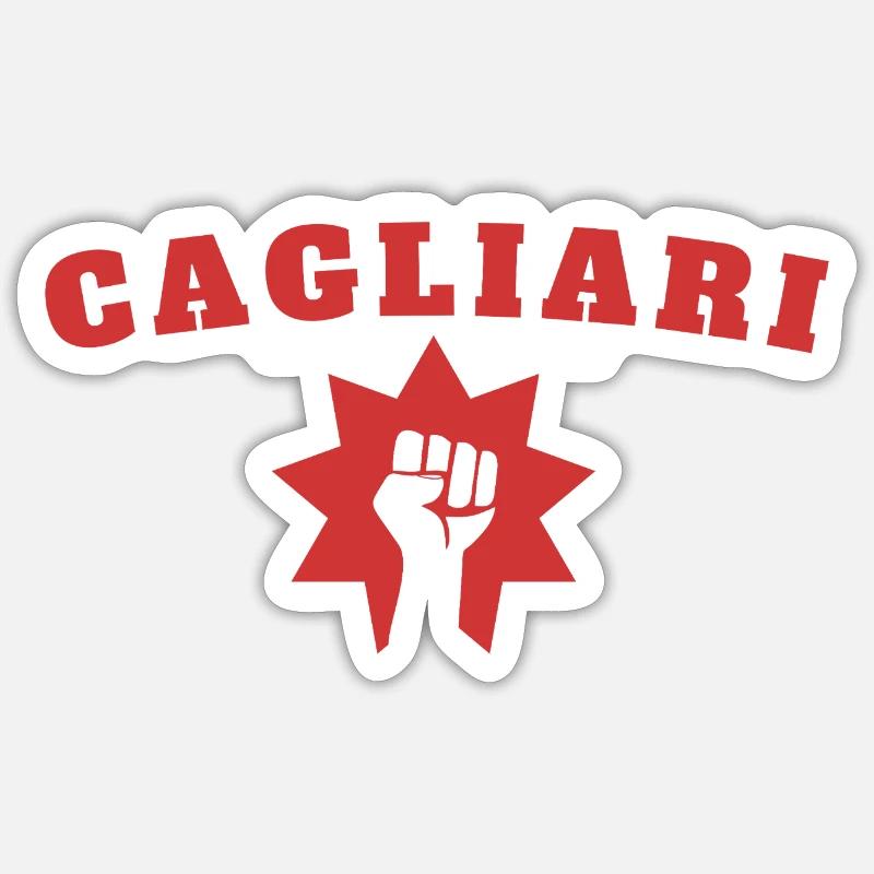 Cagliari - Sticker taille S (10 x 10 cm) - blanc mat