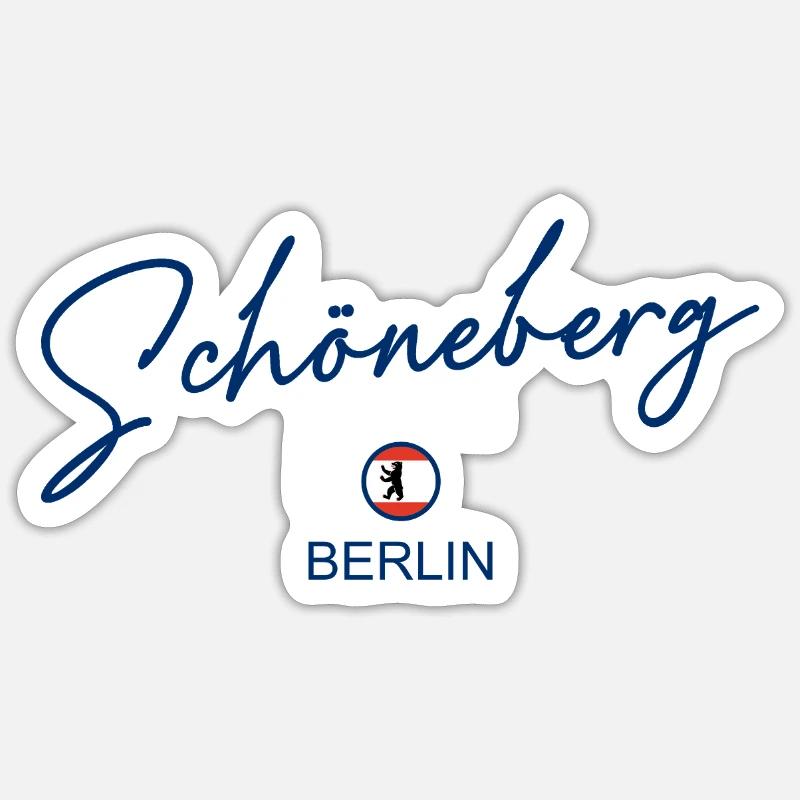 Schöneberg - Drapeau de Berlin - Ours de Berlin Sticker taille S (10 x 10 cm)