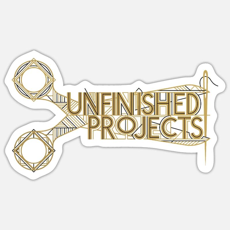 Unfinished Projects Schere - Sticker Größe S (10 x 10 cm) - Mattweiß