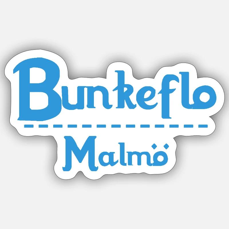 Centrum Malmö – Conception de texte bleu - Sticker taille S (10 x 10 cm) - blanc mat