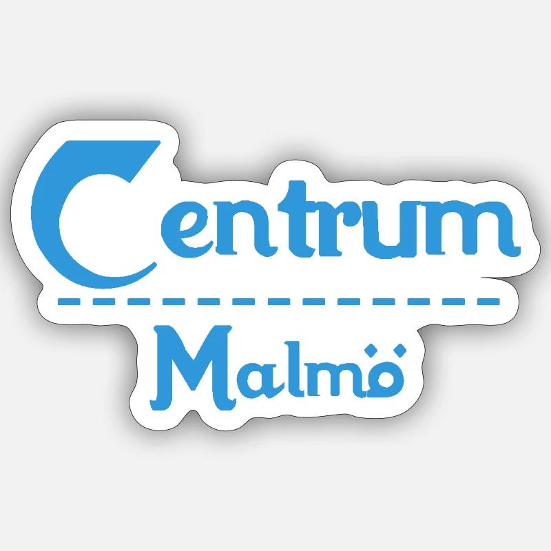 Centrum Malmö – Blue Text Design - Sticker size S (10 x 10 cm) - white matte
