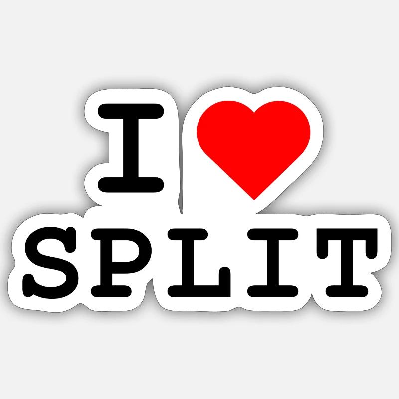 I love Split - Ich liebe Split - Sticker Größe S (10 x 10 cm) - Mattweiß