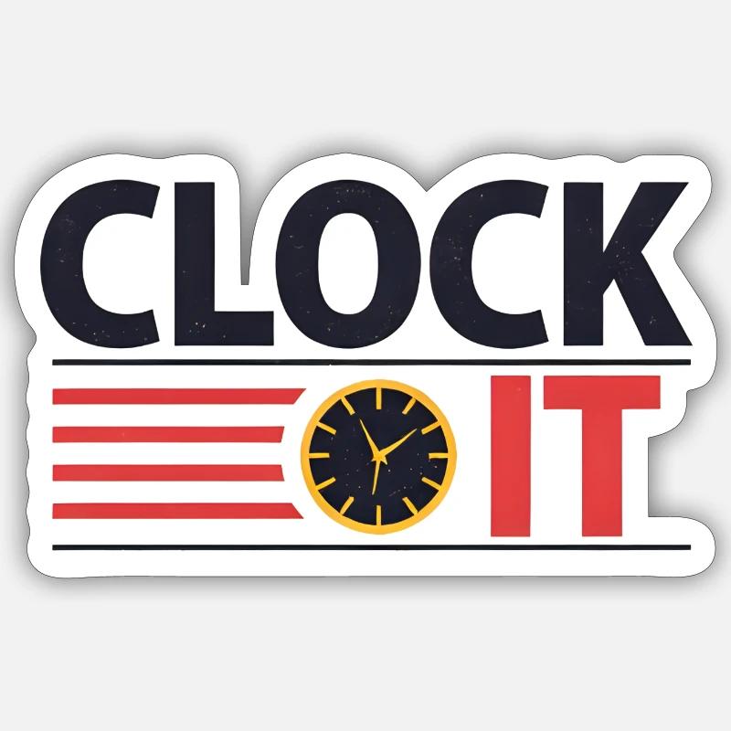 Clock It - Sticker size S (10 x 10 cm) - white matte