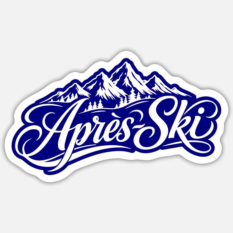Après-ski mountains - Sticker size S (10 x 10 cm) - white matte