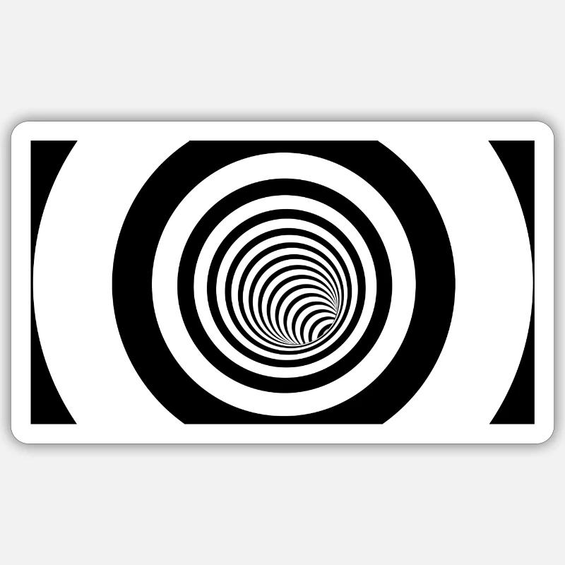Concentric Black Vortex - Sticker size S (10 x 10 cm) - white matte