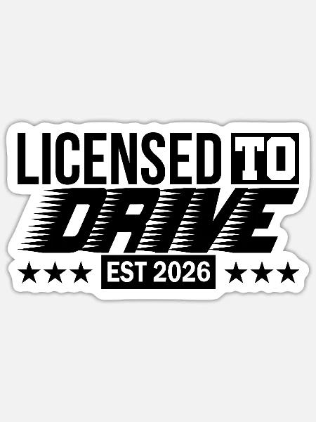 Führerschein 2026 Fahrprüfung Führerscheinprüfung - Sticker Größe S (10 x 10 cm) - Mattweiß