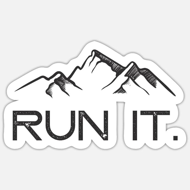 Ultra Running - Run It! - Sticker size S (10 x 10 cm) - white matte
