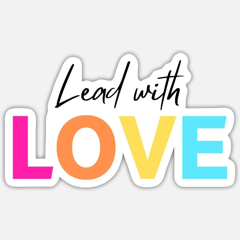 Führe mit LIEBE - Sticker Größe S (10 x 10 cm) - Mattweiß