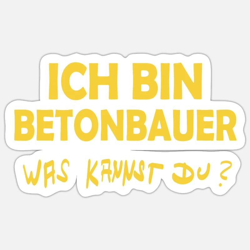 Occupation Concrete Worker - Sticker size S (10 x 10 cm) - white matte