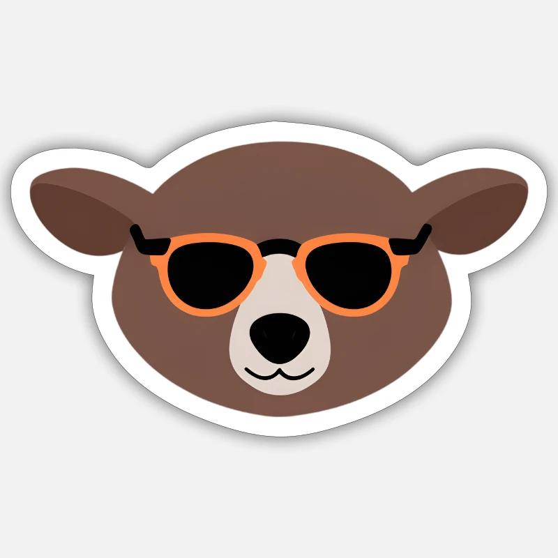 Mole with orange sunglasses - Sticker size S (10 x 10 cm) - white matte