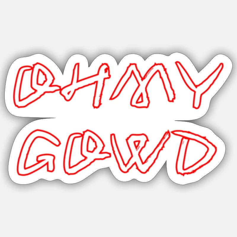 OHMY_GOWD - Sticker Größe S (10 x 10 cm) - Mattweiß