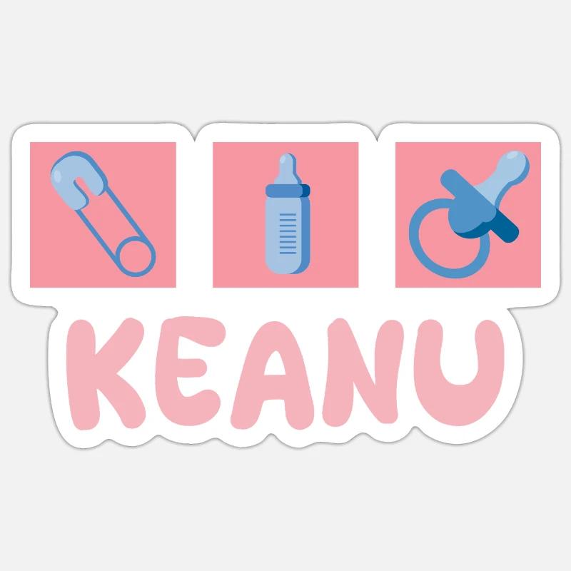Keanu - Sticker Größe S (10 x 10 cm) - Mattweiß