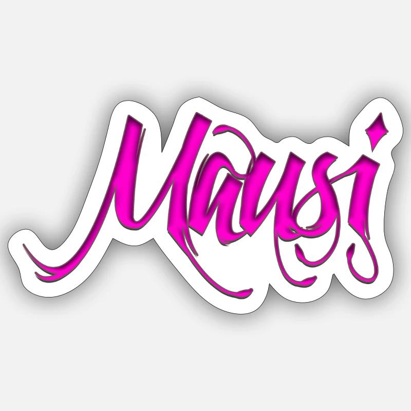 Mausi_-_ - Sticker taille S (10 x 10 cm) - blanc mat