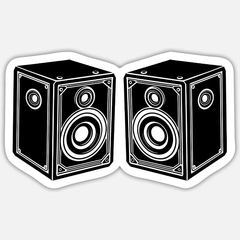 Haut-parleur audio - Sticker taille S (10 x 10 cm) - blanc mat