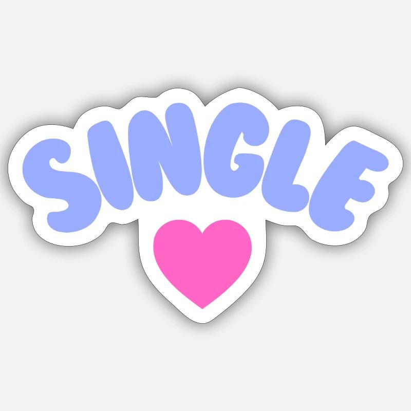 Amour de soi célibataire Sticker taille S (10 x 10 cm)
