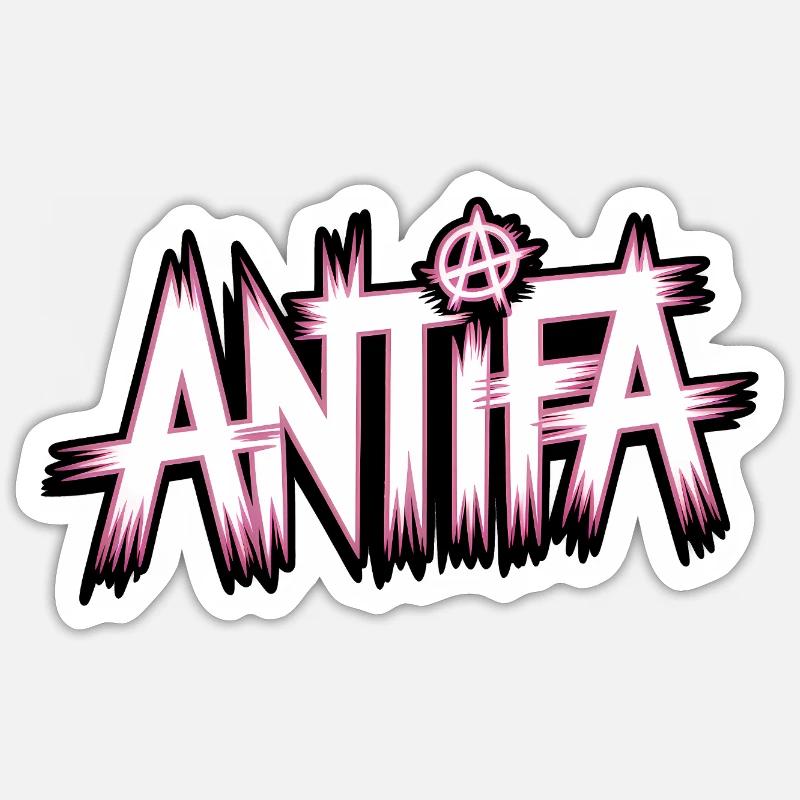 Antifa - Antifascist Merch - Sticker size S (10 x 10 cm) - white matte