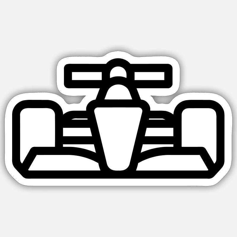 voiture de course - Sticker taille S (10 x 10 cm) - blanc mat
