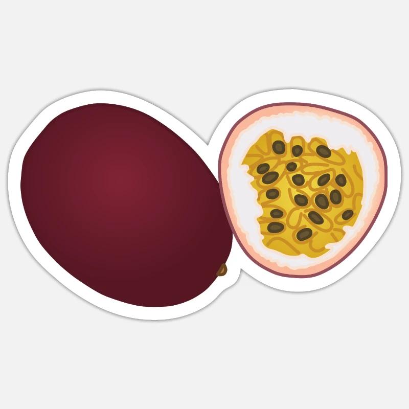 Passionsfrucht-Duo-Kunst - Sticker Größe S (10 x 10 cm) - Mattweiß