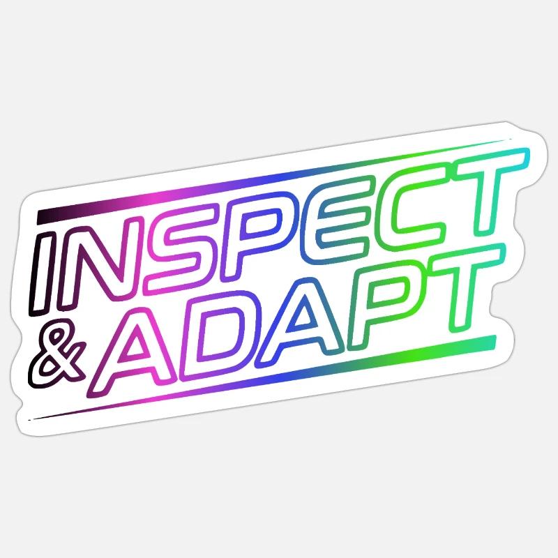 Inspect & Adapt, Agile Coach Scrum Mug - Sticker size S (10 x 10 cm) - white matte