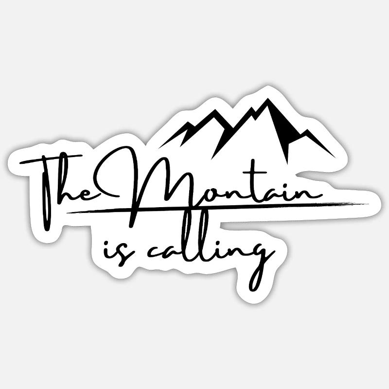 Der Berg Ruft - Sticker Größe S (10 x 10 cm) - Mattweiß
