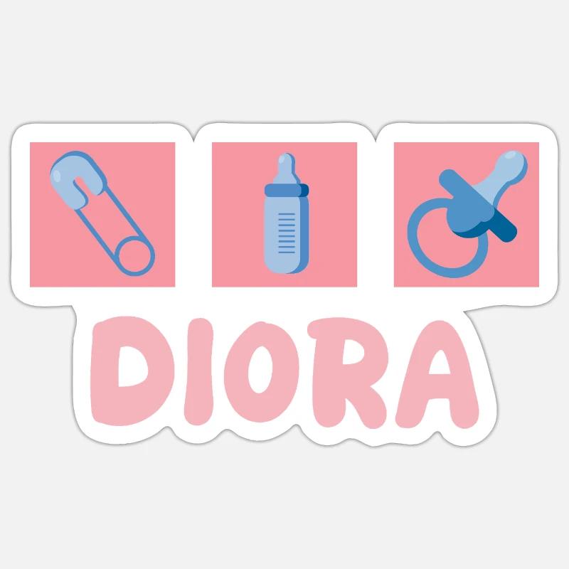 Diora bébé - Sticker taille S (10 x 10 cm) - blanc mat