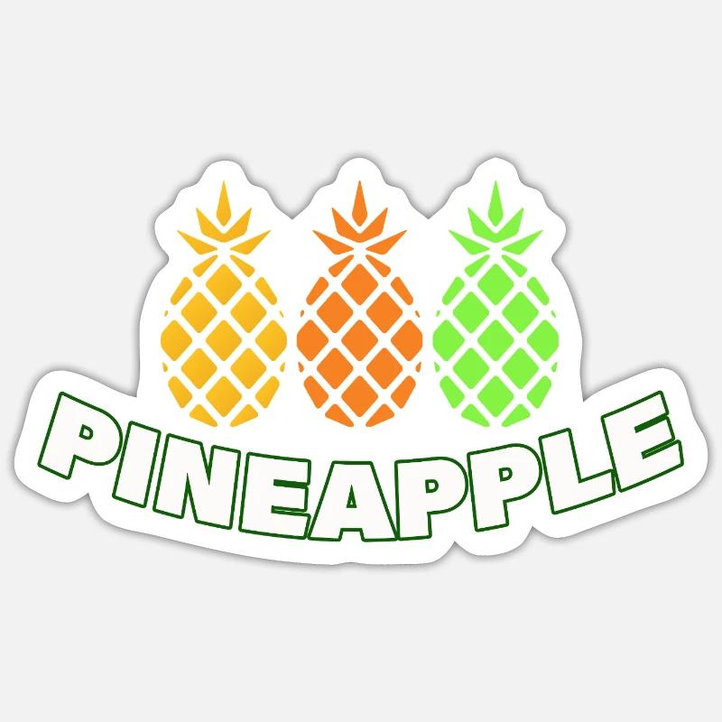 PINEAPPLE - Sticker Größe S (10 x 10 cm) - Mattweiß