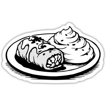 Wrap de chou Golubzi avec purée de pommes de terre - Sticker taille S (10 x 10 cm) - blanc mat - Devant