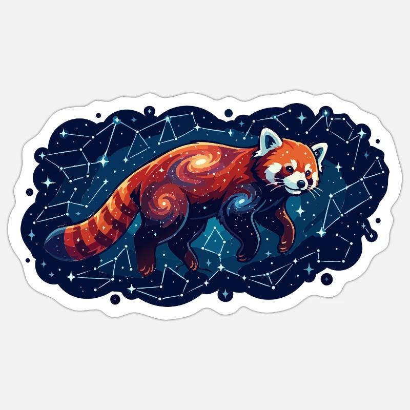 Cosmic Red Panda Constellation Constellation - Sticker size S (10 x 10 cm) - white matte