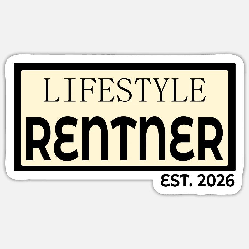 Mode de vie des retraités 2026 - Sticker taille S (10 x 10 cm) - blanc mat