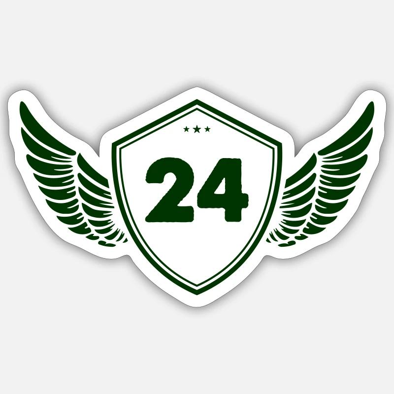 Protective Shield 24 with Wings - Sticker size S (10 x 10 cm) - white matte