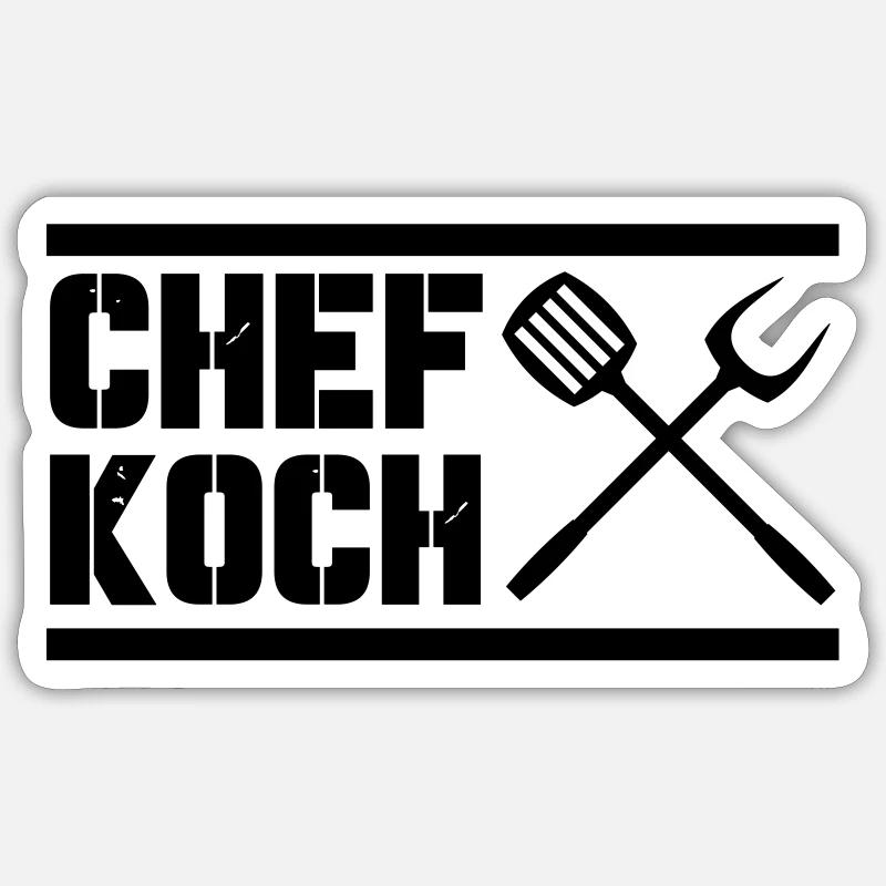 chef_koch - Sticker Größe S (10 x 10 cm) - Mattweiß
