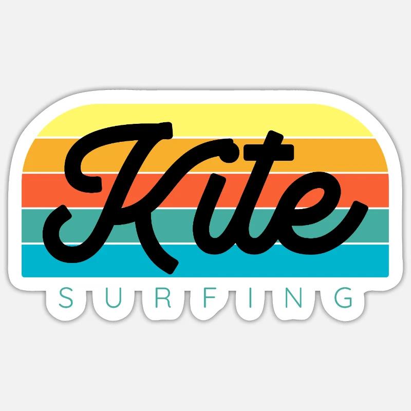 Kitesurfeur Kiteboard Kitesurf Kitesurf - Sticker taille S (10 x 10 cm) - blanc mat