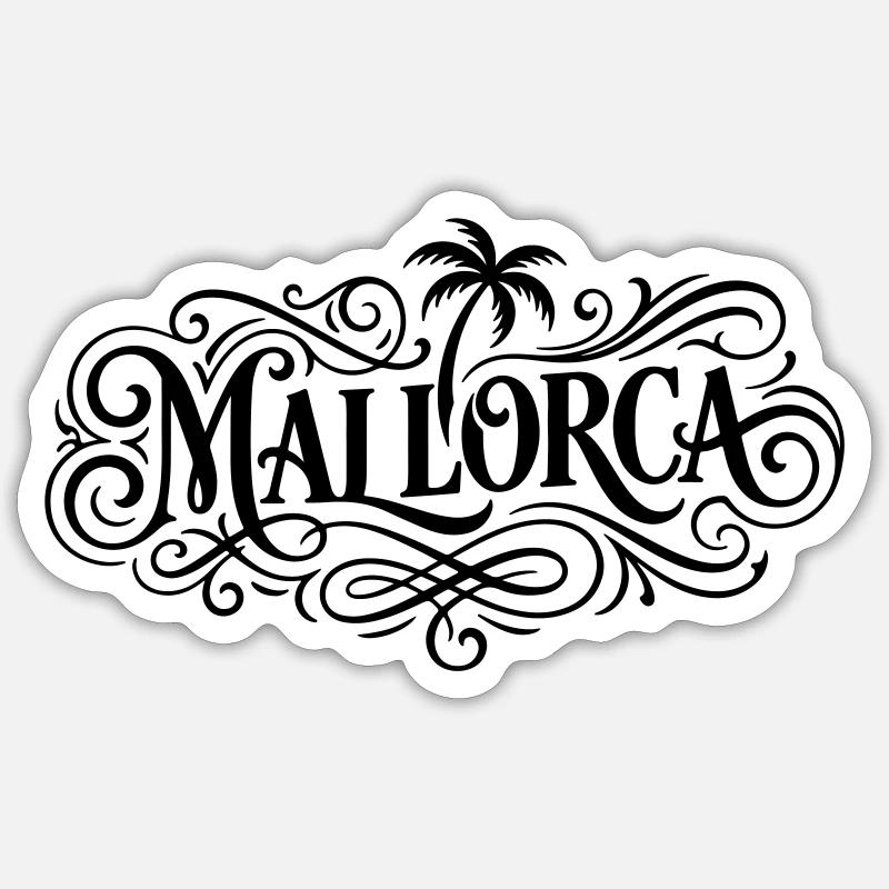 Lettrage de Majorque - Sticker taille S (10 x 10 cm) - blanc mat
