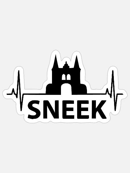 Sneek Heartbeat Friesland Design - Sticker Größe S (10 x 10 cm) - Mattweiß