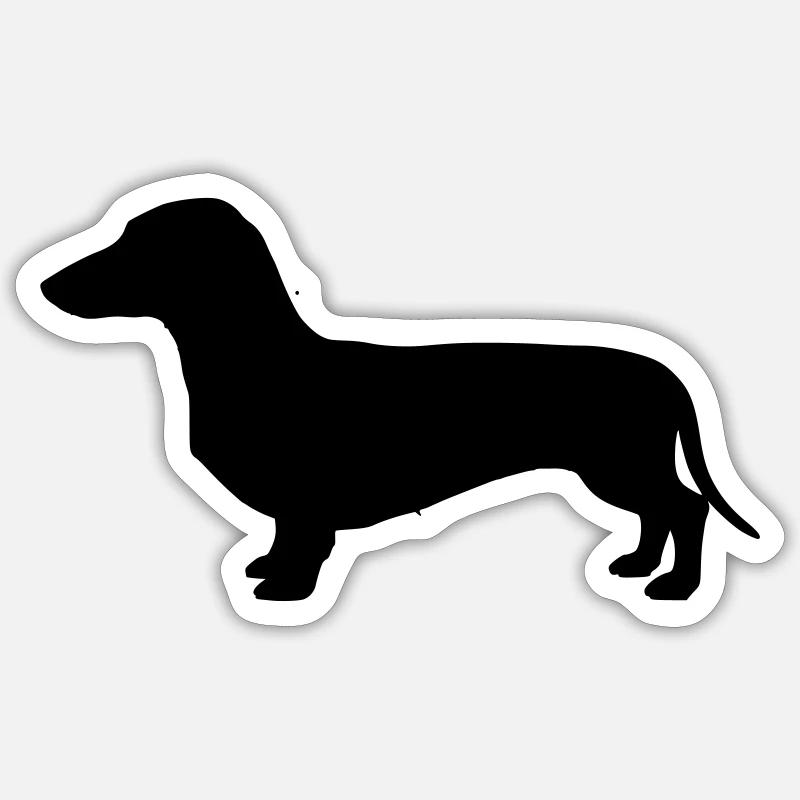 Dackel Teckel Silhouette - Sticker Größe S (10 x 10 cm) - Mattweiß