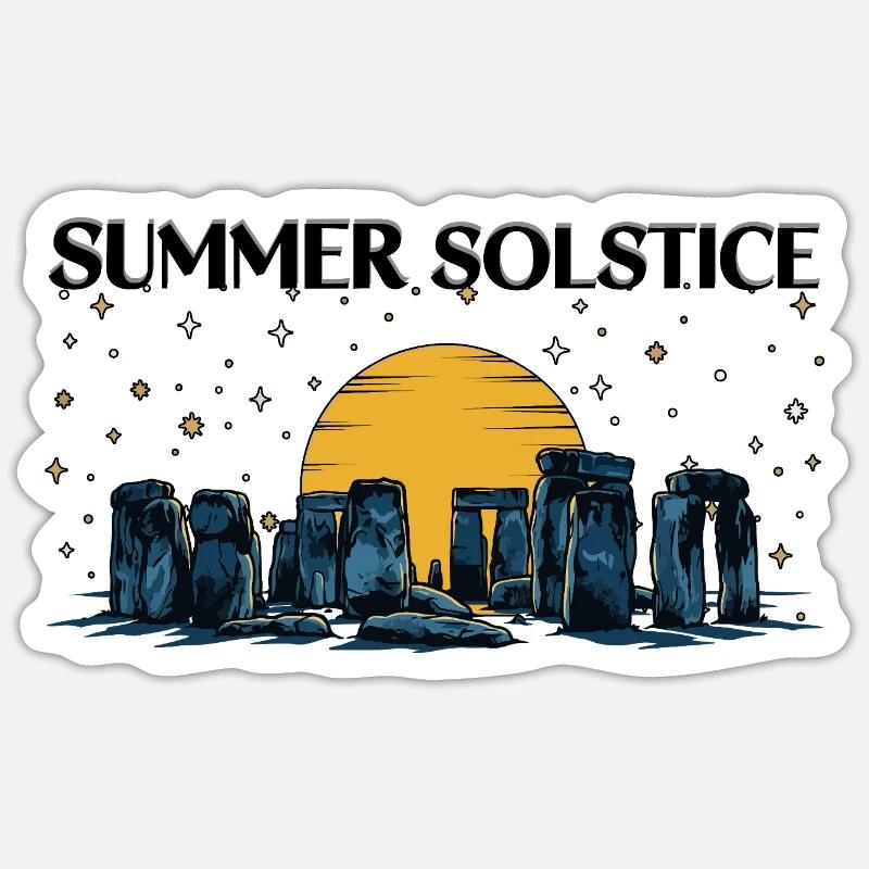 Litha Pagan Solstice d’été Midsommar - Sticker taille S (10 x 10 cm) - blanc mat
