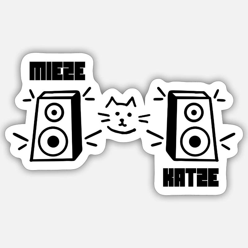 Kitty Cat Rave Techno - Sticker size S (10 x 10 cm) - white matte