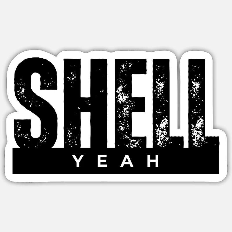 Yeah Bold Lettering on Black - Sticker taille S (10 x 10 cm) - blanc mat