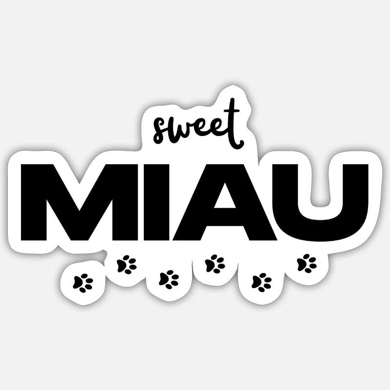 MIAU – Das süße Katzen Statement  - Sticker Größe S (10 x 10 cm) - Mattweiß