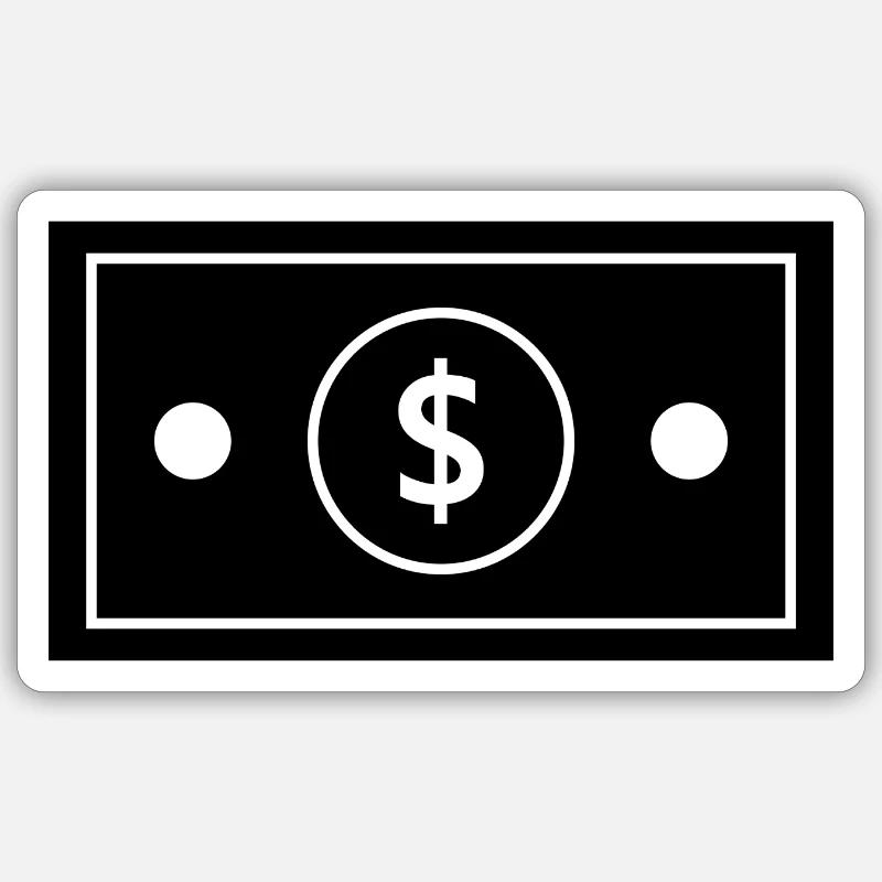 Dollar - Sticker Größe S (10 x 10 cm) - Mattweiß