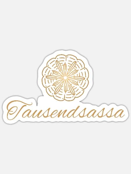 Tausendsassa - Wortschätze - vergessene Wörter - Sticker Größe S (10 x 10 cm) - Mattweiß