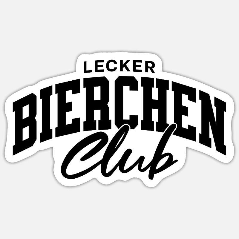 Lecker Bierchen Club - Sticker Größe S (10 x 10 cm) - Mattweiß
