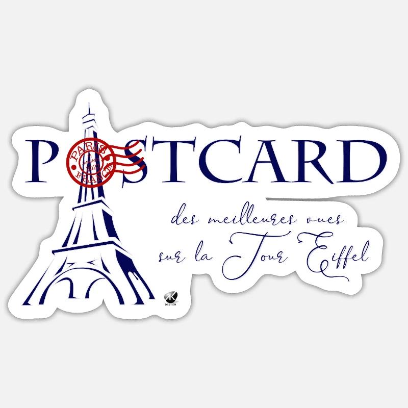 Eiffelturm Abbildung mit Inschrift - Sticker Größe S (10 x 10 cm) - Mattweiß