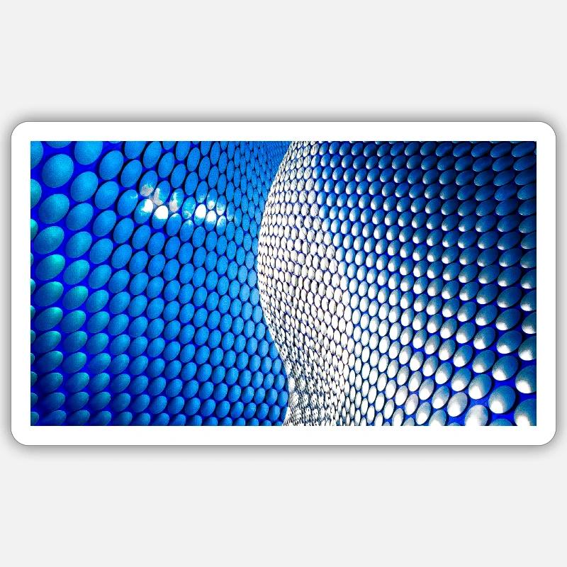 Cobalt Bubblewave Abstract - Sticker size S (10 x 10 cm) - white matte