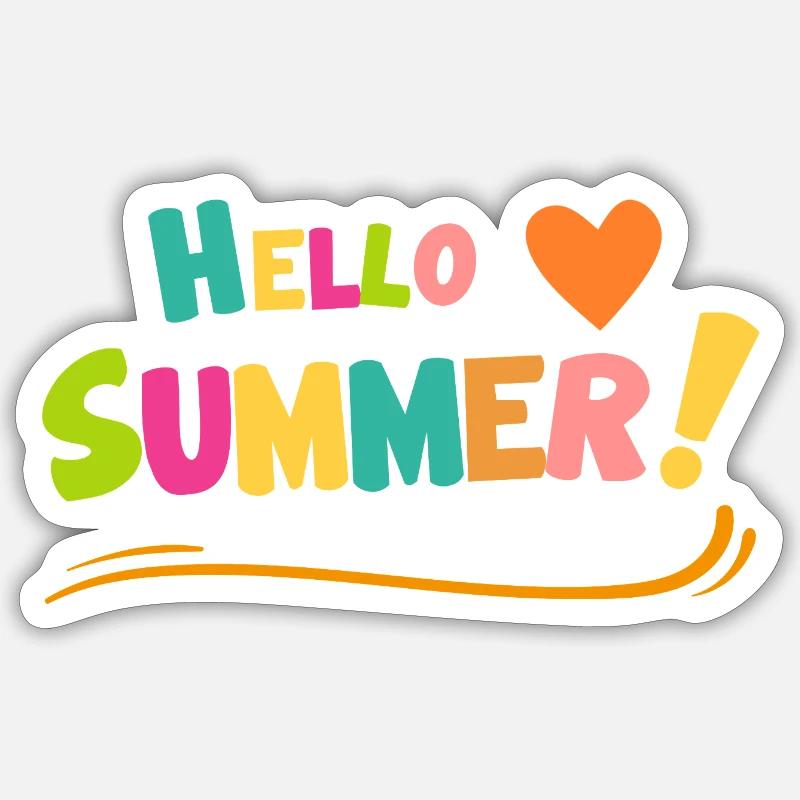 Hello Summer Farbexplosion - Sticker Größe S (10 x 10 cm) - Mattweiß
