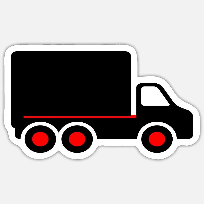 camion - Sticker taille S (10 x 10 cm) - blanc mat